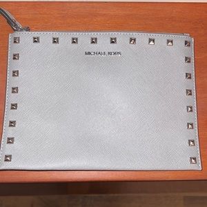 Grey studded Michael Kors wristlet